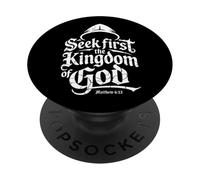 Buscar Primero el Reino Dios Mateo 6 33 Vintage Christian PopSockets PopGrip Adhesivo
