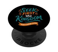 Buscar Primero el Reino Mateo 6 33 - Vintage Christian PopSockets PopGrip Adhesivo