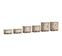 Busch 1811 H0 - Juego de 6 paletas y 6 Cajas de Madera