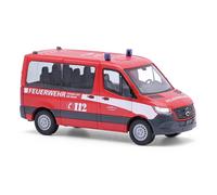 Busch 53467MB Sprinter Base Corta Rueda / Cubierta Plana, Bombero, H0 Nuevo 2025