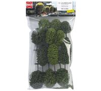 Busch 6486 - Árboles de hoja caduca HO / TT (12 unidades) , Modelos/colores Surt