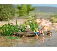 Busch - 1/87 A-set: Fische Futtern H0 (1/25) (Importación USA) TOY NUEVO