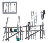 Busch H0 Action Set carpentiere con ponteggi