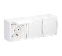 Busch-Jaeger 2300/2EW-54 - Enchufe Schuko triple, color blanco