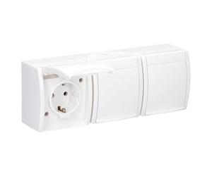 Busch-Jaeger 2300/2EW-54 - Enchufe Schuko triple, color blanco