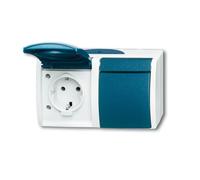 Busch-jaeger 4011395993316 toma de corriente 2 x type f azul, blanco