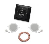 Busch Jäger 8217U-101 Balance Si - Radio DAB+ (empotrable, con Bluetooth, 2 altavoces empotrables en el techo, 2 altavoces de techo y cable de 20 m, 2 x 0,75 mm2)