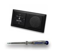 Busch Jäger 8217U-101 Balance Si Radio DAB+ empotrada con Bluetooth (en and out), color negro mate -915, juego completo con altavoces, cubiertas y marco + comprobador de fase EBROM para el montaje de