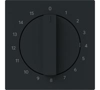 Busch-Jaeger Busch-art 1770-45M-103 - Disco central para temporizador, diseño lineal, botón giratorio, impresión 1-15 min, negro mate (2CKA001753A9985)