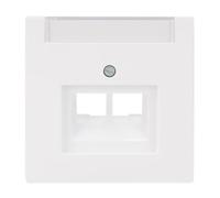 Busch-Jaeger Busch-art 1803-02-44G - Cubierta para cables de datos (2 vías, con campo de rotulación, para cajas de conexiones/puntos de acceso WiFi, fijación de rosca empotrada, IP20), color blanco