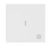Busch-Jaeger Busch-art - Balancín lineal con enchufe, color blanco mate | 1789 ST-44M - Calota pequeña transparente para interruptor/pulsador (IP20, 69,5 x 69,5 mm)