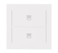 Busch-Jaeger Busch-art - Cubierta lineal con 2 botones, color blanco mate | LFJT/A.2.70.11-44M