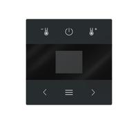 Busch-Jaeger Busch-art Linear - Disco central multimedia, color negro mate | Para regulador de temperatura ambiente, con símbolos, 1794 MDRT-45M
