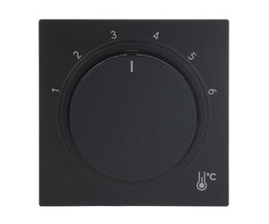 Busch-Jaeger Busch-art Linear - Disco central multimedia, color negro mate | Para regulador de temperatura ambiente, botón giratorio, con escala 1..6, 1794 R-45M