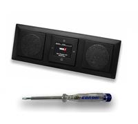 Busch Jäger DAB+ (DAB PLUS) 8215U-101 Balance Si - 915 - Set de 2 altavoces, cubiertas y marco + comprobador de fase EBROM para montaje de dispositivos - 8215 U - 101