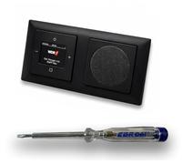 Busch Jäger DAB+ (DAB PLUS) 8215U-101 Balance Si - 915 - Set de radio, color negro mate - 915 - Juego de altavoces, cubiertas y marco + comprobador de fase EBROM para el montaje de dispositivos - 8215