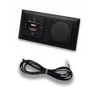 Busch Jäger DAB+ (DAB Plus) Radio 8215U-101 Balance Si Negro Mate -915 Set con Altavoces, Cubiertas y Marco + Antena Ebrom de 0,9 m para optimizar la recepción - 8215 U - 101