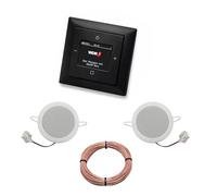 Busch Jäger DAB Plus 8215U-101 Balance Si 8215U-101 - Juego completo de 2 altavoces empotrables en el techo y cable de altavoz de 20 m, 2 x 0,75 mm2 8215 U - 101