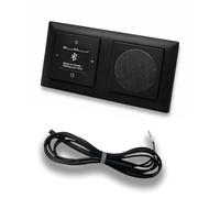 Busch Jäger DAB+ - Radio con Bluetooth (dentro y fuera), color negro mate 915, incluye altavoz, cubiertas y marco + antena de lanzamiento Ebrom de 0,9 m para optimización de recepción