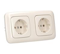 Busch-Jaeger Juego de enchufes: 2 x 20 enchufes EUC-212 + marco 2512-212 blanco Duro 2000 SI