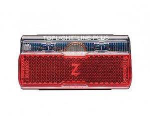 Busch & Müller Toplight Line Plus LED Dynamo Rear Light, Negro/Rojo, Distancia entre tornillos: 50 mm