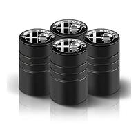 BUSDPL 4 Piezas Tapones Ruedas para Alfa Romeo 147 156 GT Giulia MY 2016 Mito, Resistentes al Polvo Tapa de válvula de neumático Rayos UV Impermeable Tapón de Válvula