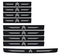 BUSDPL 9 Piezas Estribos Protección de Umbral de Puerta para Citroen C3 Pluriel, Cinta Decoración Umbral Carbono Bienvenidos Pedal Accesorios Coche