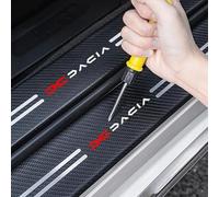BUSDPL 9 Piezas Estribos Protección de Umbral de Puerta para Dacia Logan III 2020-2022, Cinta Decoración Umbral Carbono Bienvenidos Pedal Accesorios Coche