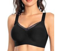 Busgiuar Strealinem Bra,Strealinem/Bamaxisboon Women Wireless V-Neck Mesh Bralette Plus Size Full Coverage (#02,XXL)