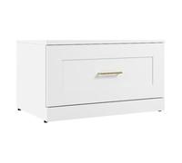 Bush Furniture Hampton Heights - Banco de zapatos con cajón, organizador estrecho de calzado para entrada del hogar, vestíbulo y vestíbulo, 30 W, color blanco