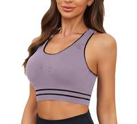 Bush up Bra - Brasier deportivo de alto soporte para mujer, a prueba de golpes, para correr, yoga y entrenamientos, camiseta sin mangas con espalda cruzada y tela absorbente, brasier cómodo acolchado