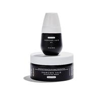 Bushbalm 2 pasos de rutina para la piel rugosa y esponjosa - Aceite de pelo dulce escape Scented Ingrown (30 ml) y exfoliante exfoliante Sweet Escape (236 ml)