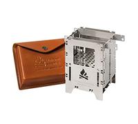 Bushcraft Essentials Bushbox LF Premium Set de cocina para exteriores, cocina hobo, camping, madera, gas, alcohol, plegable, compacta, con accesorios, acero inoxidable, rejilla universal LF, funda de