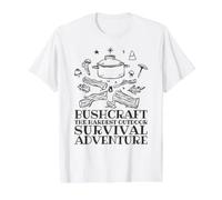 Bushcrafter Survival Offroad Outdoor-Camping Bushcraft Camiseta gráfica económica, Hombre, Blanco, XL