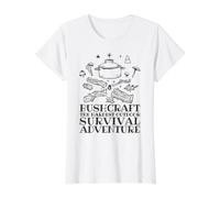 Bushcrafter Survival Offroad Outdoor-Camping Bushcraft Camiseta gráfica económica, Mujer, Blanco, S