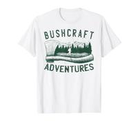 Bushcrafter Survival offroads Outdoor-Camping Bushcraft Camiseta gráfica económica, Hombre, Blanco, S