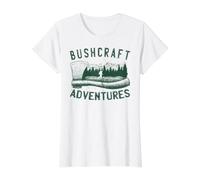 Bushcrafter Survival offroads Outdoor-Camping Bushcraft Camiseta gráfica económica, Mujer, Blanco, L