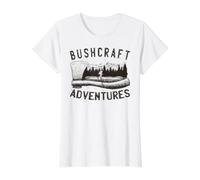 Bushcrafter Survival offroads Outdoor-Camping Bushcraft Camiseta gráfica económica, Mujer, Blanco, XL