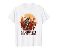 Bushcrafter Survival Outdoor-Camping Bigfoot-Bushcraft Camiseta gráfica económica, Hombre, Blanco, M