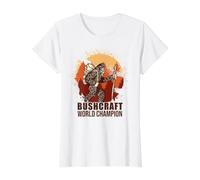 Bushcrafter Survival Outdoor-Camping Bigfoot-Bushcraft Camiseta gráfica económica, Mujer, Blanco, M