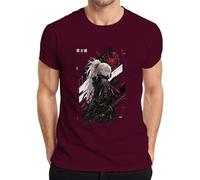 Bushido Way of the Warrior Katana Japan Y2K - Camiseta para hombre, granate, S