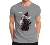 Bushido Way of the Warrior Katana Japan Y2K - Camiseta para hombre, gris, L