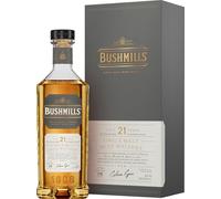Bushmills - Whiskey Irlandés 21 años - Single Malt Triple Destilado - Whisky Premium - Madurado en barrica de Bourbon y Bota de Jerez según la tradición desde 1608 - 700ml - 40º
