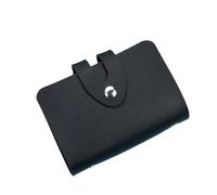 Business Card Holder Wallet Women Black/Pink/Blue/Green/Red/Brown Bank/ID/Credit 24 bits Case(Black)