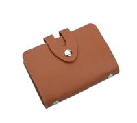 Business Card Holder Wallet Women Black/Pink/Blue/Green/Red/Brown Bank/ID/Credit 24 bits Case(Brown)