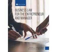Business Law for the Entrepreneur and Manager