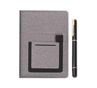 Business Notebook for Men Retro PU Leather Notepad with Phone Holder