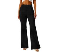 Business Outfit Damen Einfarbig Stoffhose High Waist Anzughose weitem Bein Yogahose Palazzo Hose elastische Freizeithose Lang Jogginghose Casual Bootcut Chino Hose Fashion Damenhose