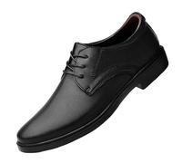 Business Oxford Shoes for Men French Leather Lace-up Wingtip Low Top Casual Non Slip Anti-Slip(Noir,40 EU)