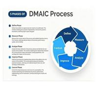 Business Process Improvement Art - Lean Six Sigma DMAIC Framework Poster on Canvas - Motivational & Educational Wall Art for Corporate Training or Business School(Framed,08x12inch(20x30cm))